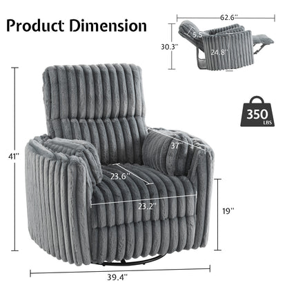 Foss Power Recliner Chair Amerlife-Corduroy Grey