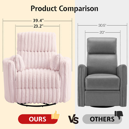 Foss Power Recliner Chair Amerlife-Corduroy Pink 