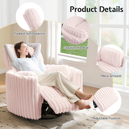 Foss Power Recliner Chair Amerlife-Corduroy Pink