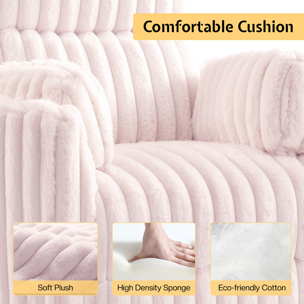 Foss Power Recliner Chair Amerlife-Corduroy Pink