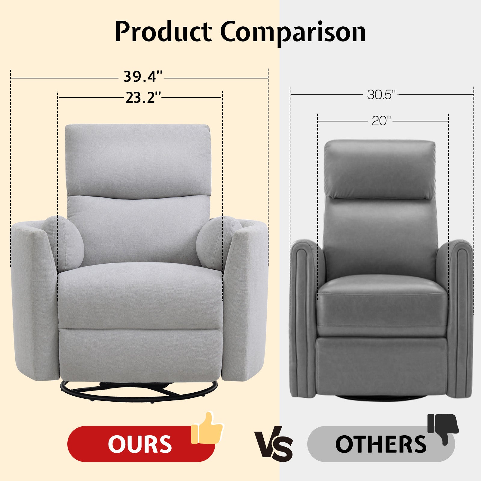 Foss Power Recliner Chair Amerlife-Linen Grey