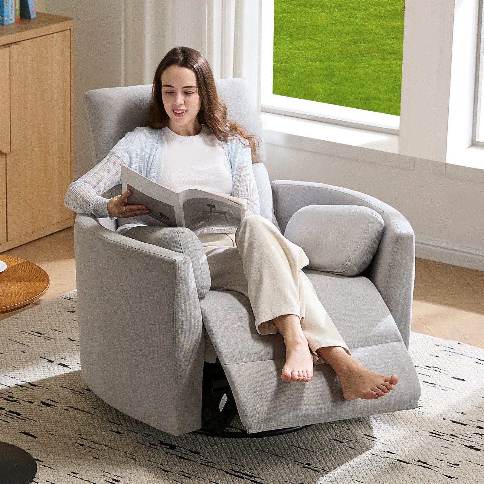 Foss Power Recliner Chair Amerlife-Linen Grey