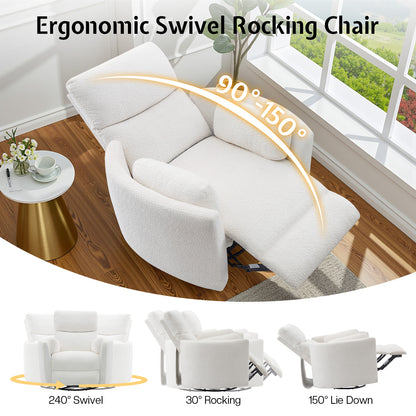 Foss Power Recliner Chair Amerlife-Teddy White