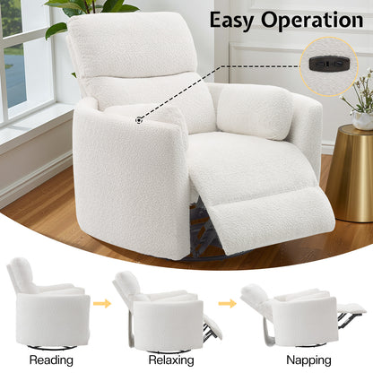 Foss Power Recliner Chair Amerlife-Teddy White