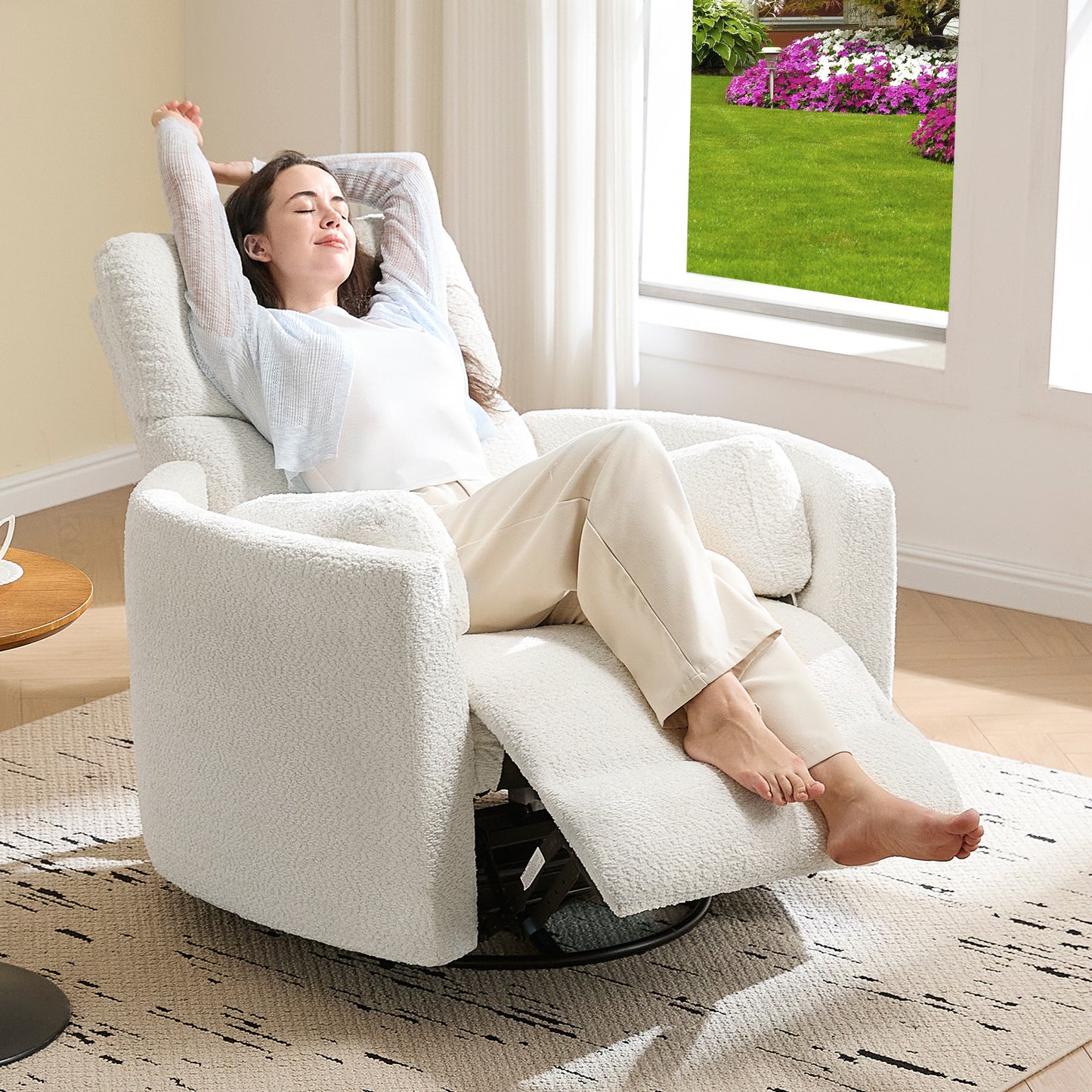 Foss Power Recliner Chair Amerlife-Teddy White