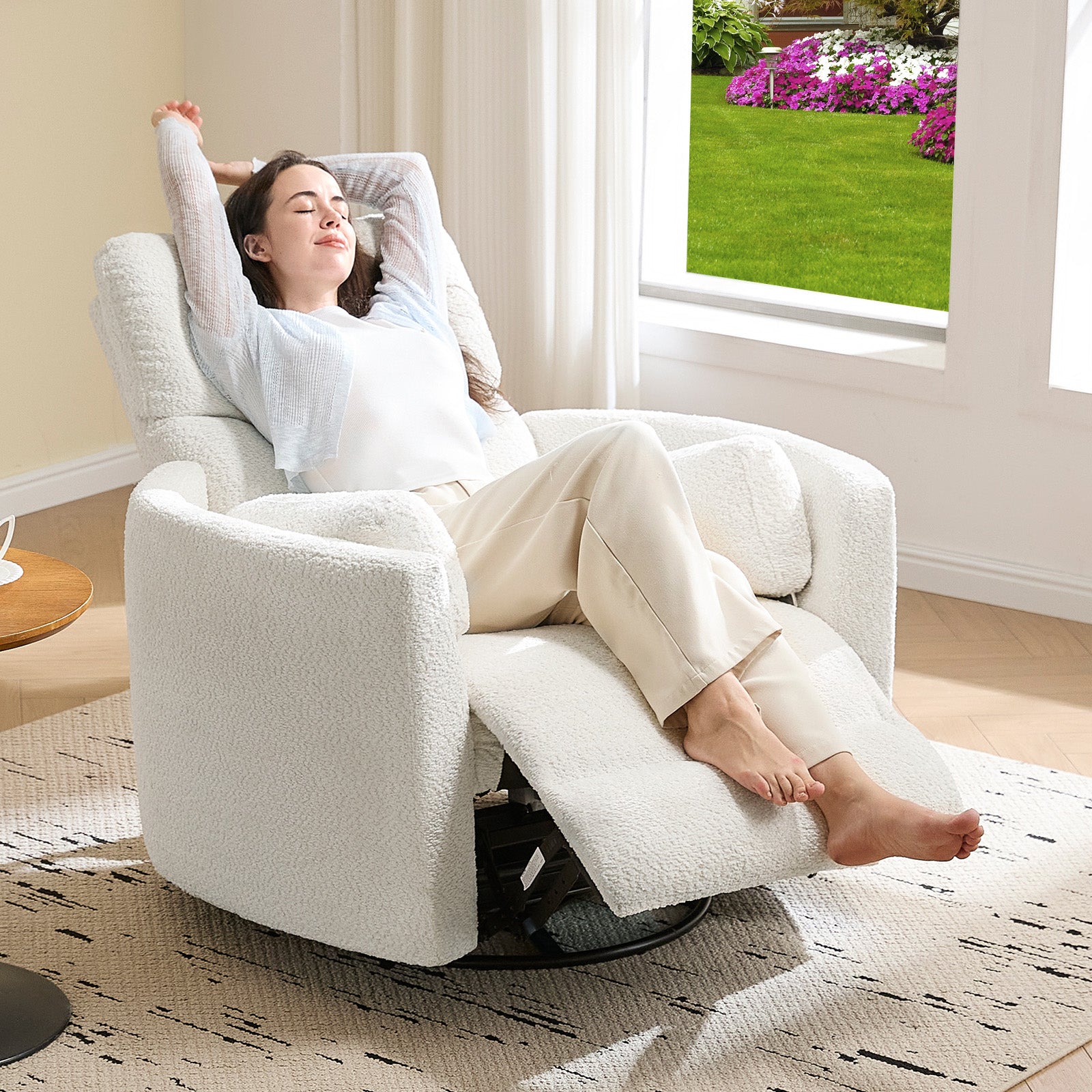 Foss Power Recliner Chair Amerlife-Teddy White