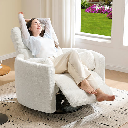 Foss Power Recliner Chair Amerlife-Teddy White