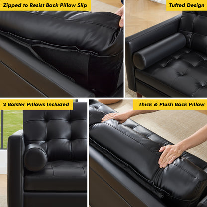 Winston Leather Sofa Black