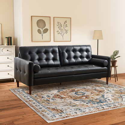 Winston Leather Sofa Black