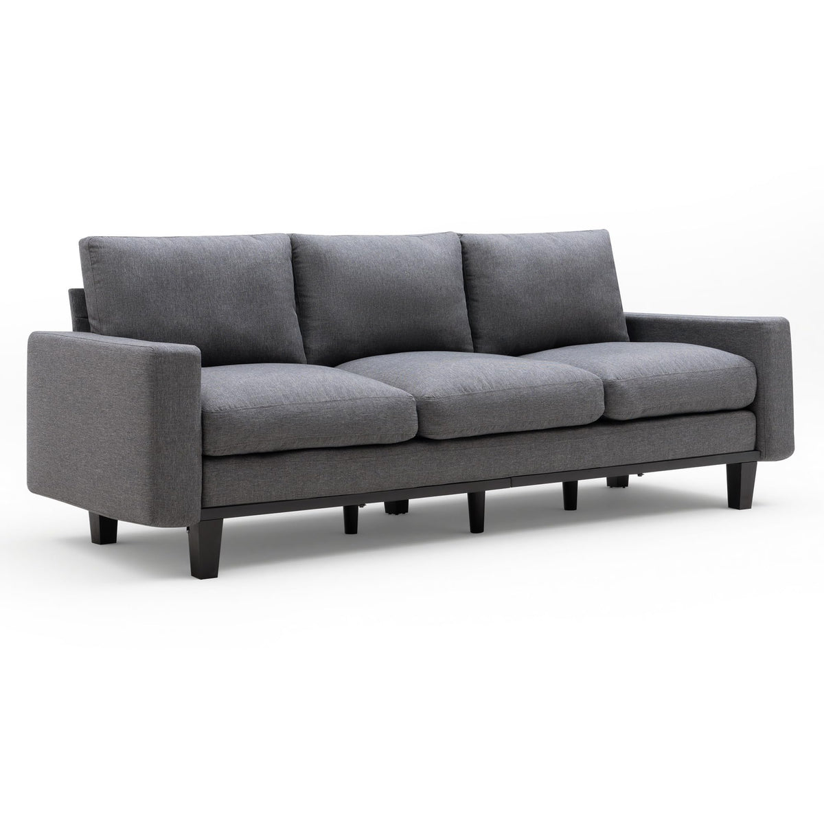 Rigid Modern 3-Seater Deep Seat Sofa Linen Gray