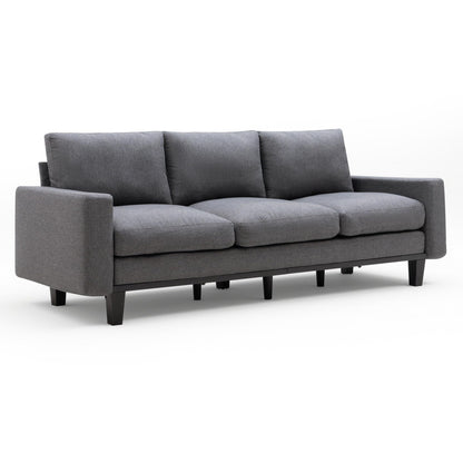 Rigid Modern 3-Seater Deep Seat Sofa Linen Gray