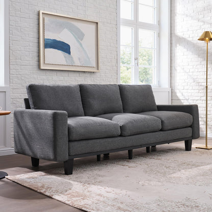 Rigid Modern 3-Seater Deep Seat Sofa Linen Gray