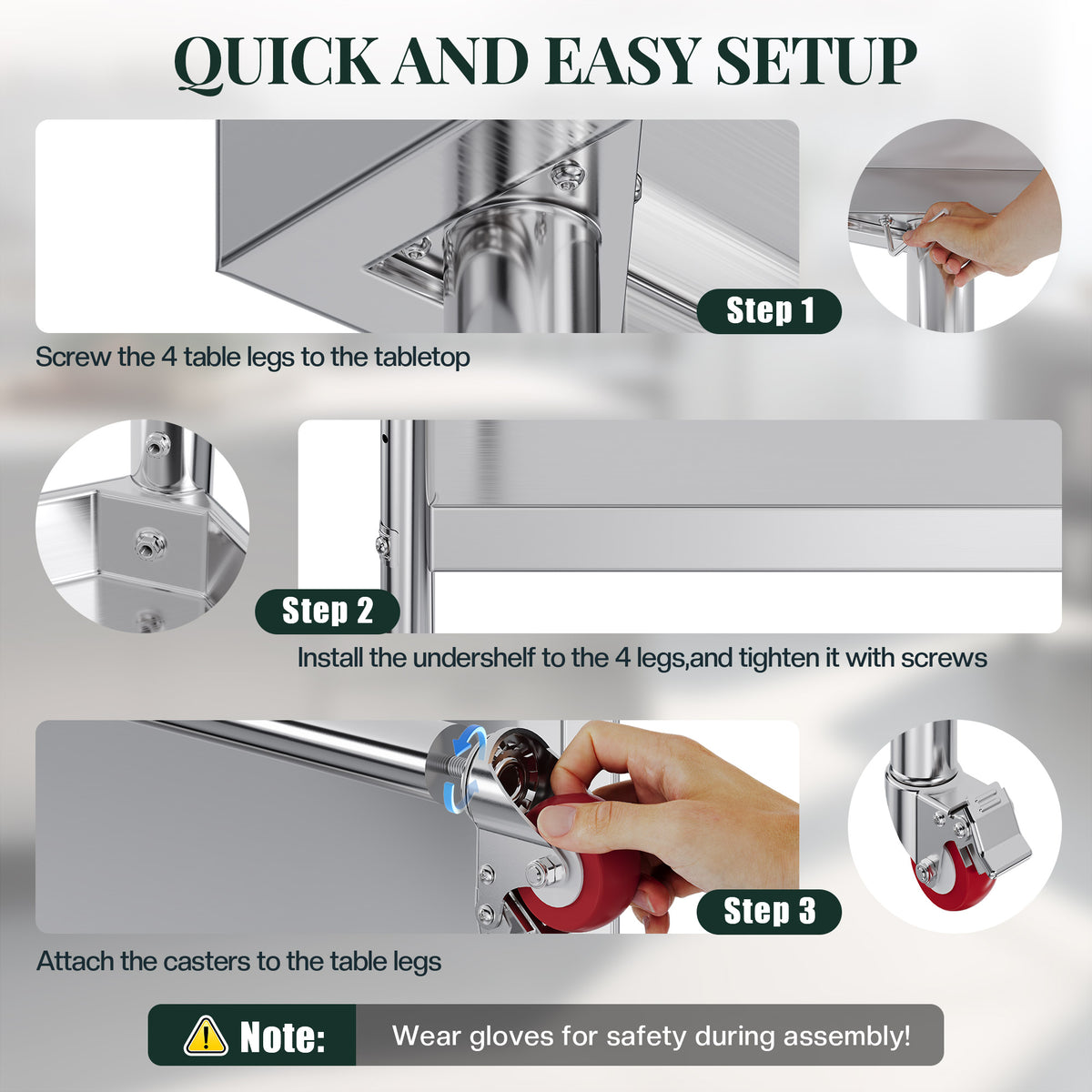Stainless Steel Prep Table Amerlife 24x36inch / Chamfered Corner Style