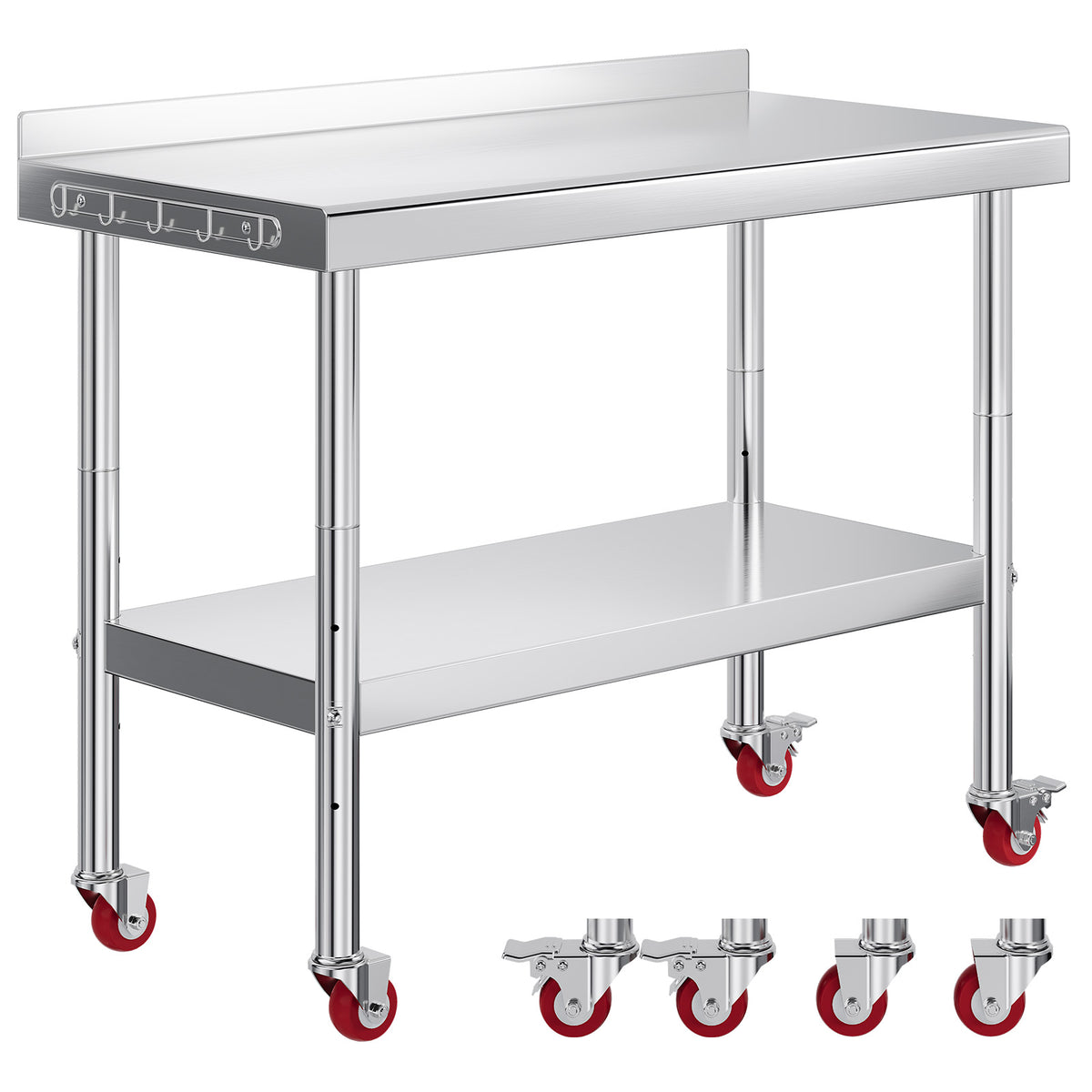 Stainless Steel Prep Table Amerlife 24x48inch / Rear Panel Style