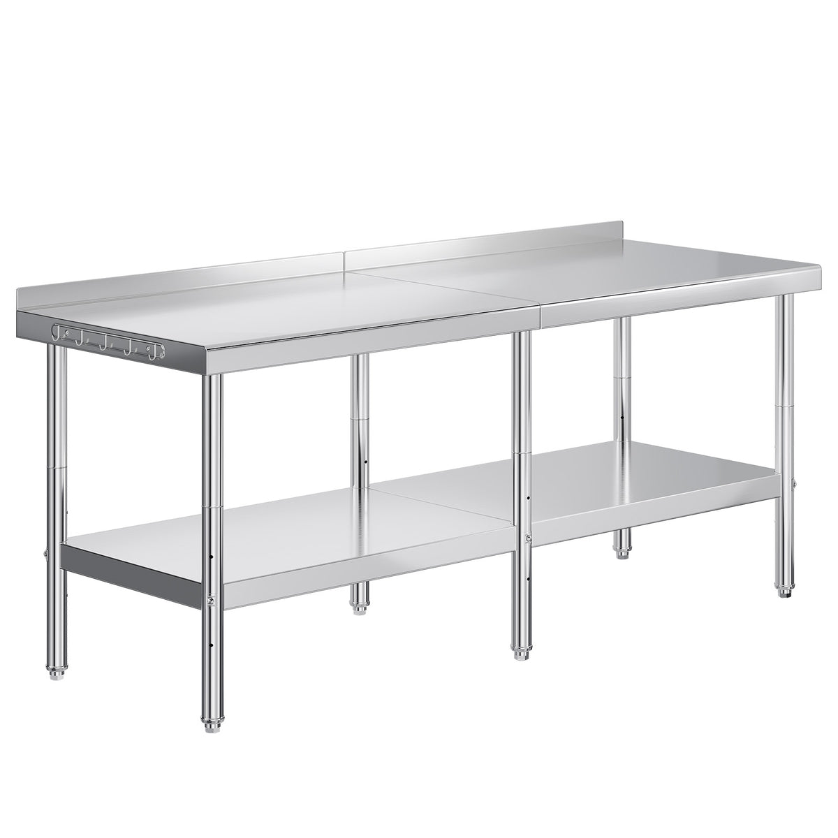 Stainless Steel Prep Table Amerlife 30x82inch / Rear Panel Style