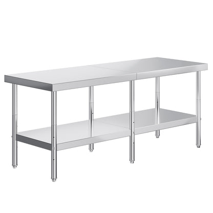 Stainless Steel Prep Table Amerlife 30x82inch / Standard Right-Angle Style