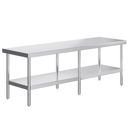 Stainless Steel Prep Table Amerlife 30x96inch / Standard Right-Angle Style