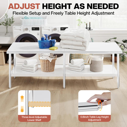 Stainless Steel Prep Table Amerlife 30x108inch