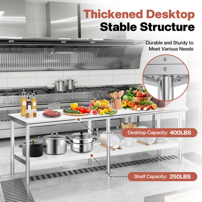 Stainless Steel Prep Table Amerlife 30x108inch
