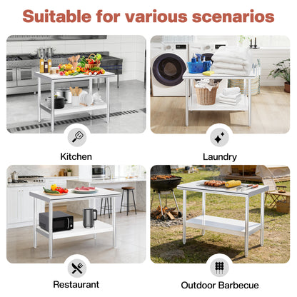 Stainless Steel Prep Table Amerlife 