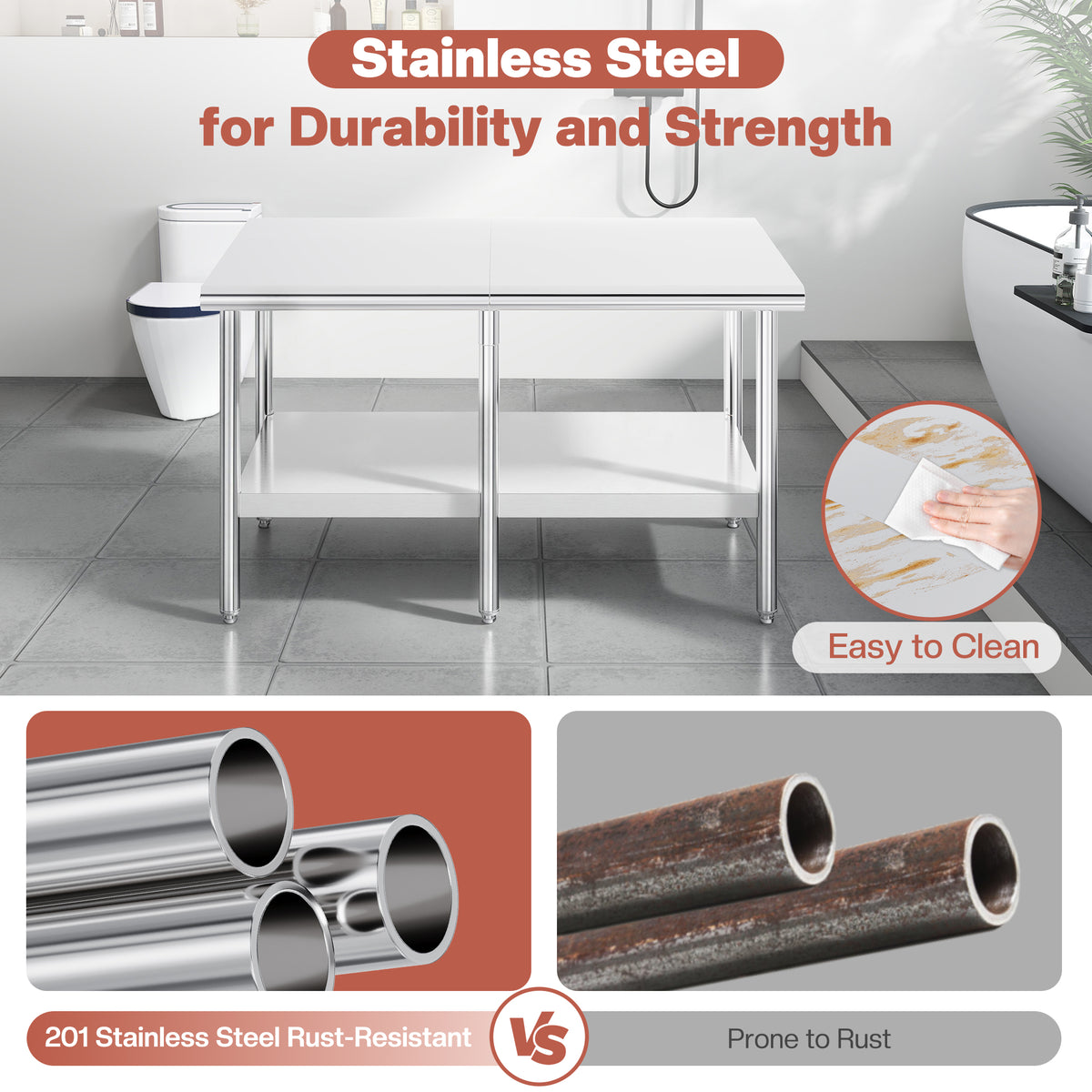 Stainless Steel Prep Table Amerlife 30x60inch