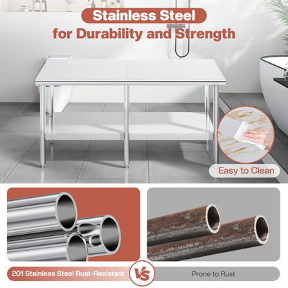 Stainless Steel Prep Table Amerlife 30x72inch