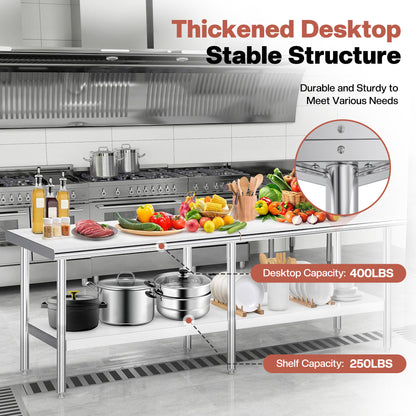 Stainless Steel Prep Table Amerlife 30x96inch