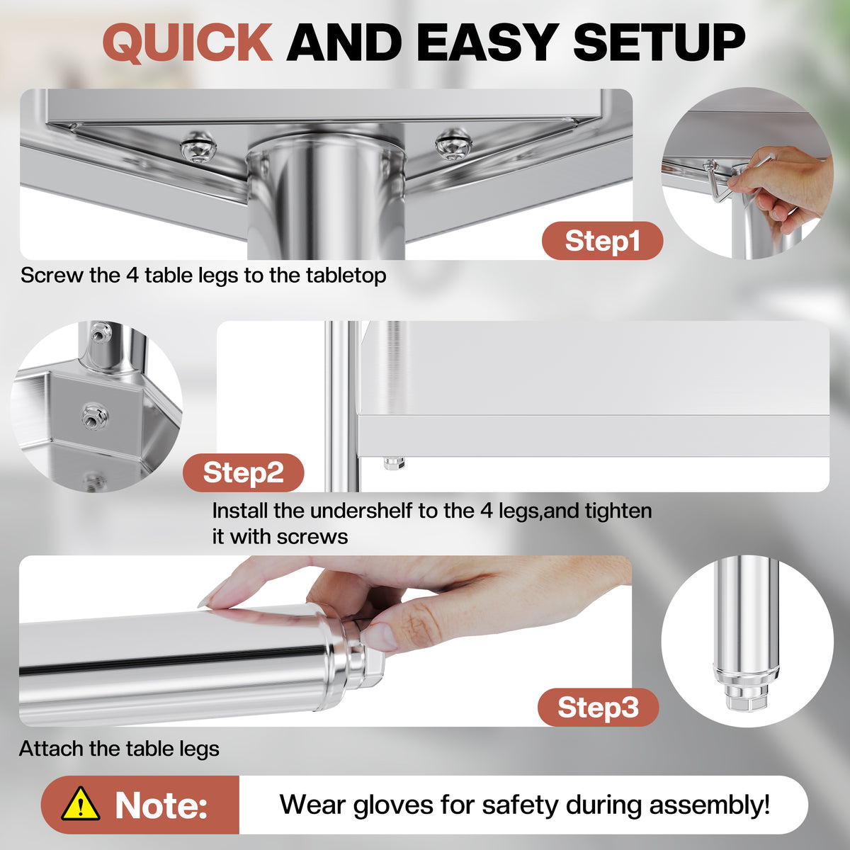 Stainless Steel Prep Table Amerlife 30x96inch