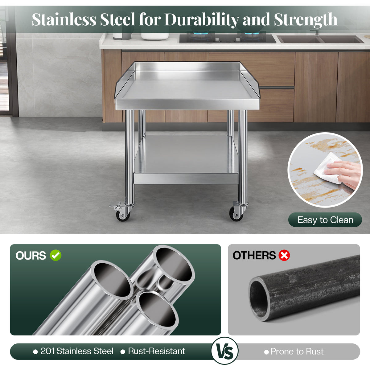 Stainless Steel Equipment Stand Amerlife 25x28inch
