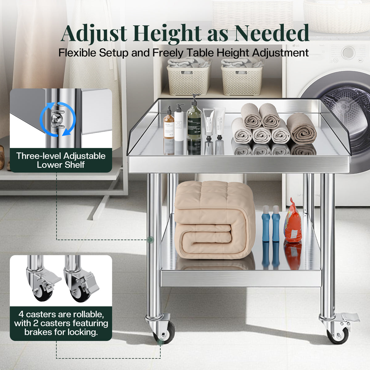 Stainless Steel Equipment Stand Amerlife 25x28inch