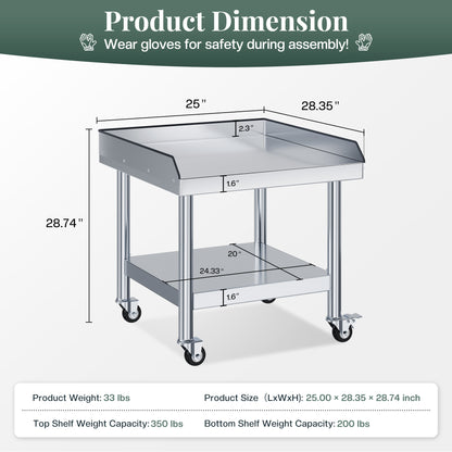 Stainless Steel Equipment Stand Amerlife 25x28inch