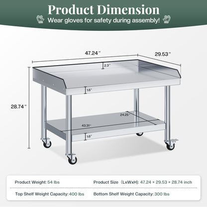 Stainless Steel Equipment Stand Amerlife 30x48inch