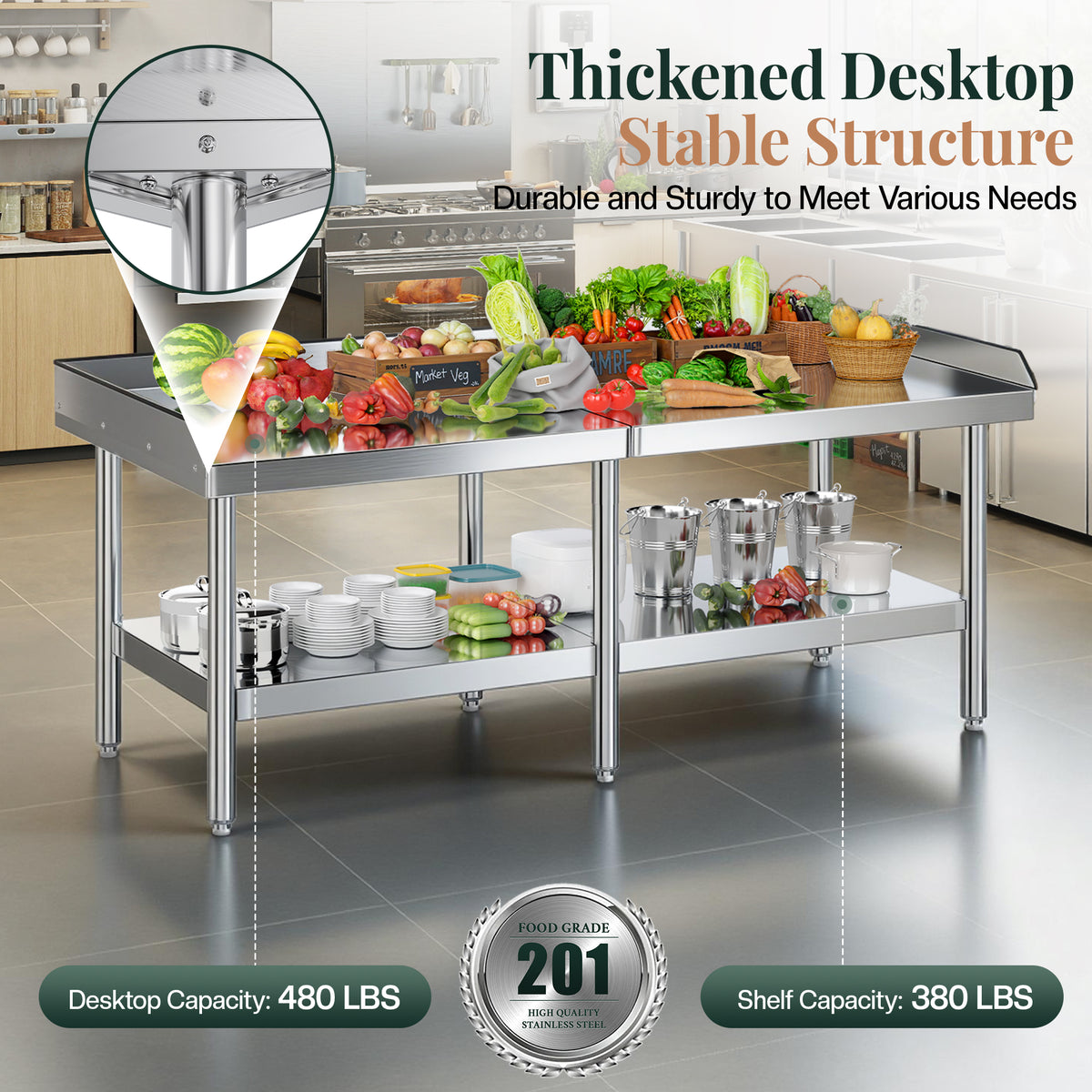 Stainless Steel Equipment Stand Amerlife 30x72inch