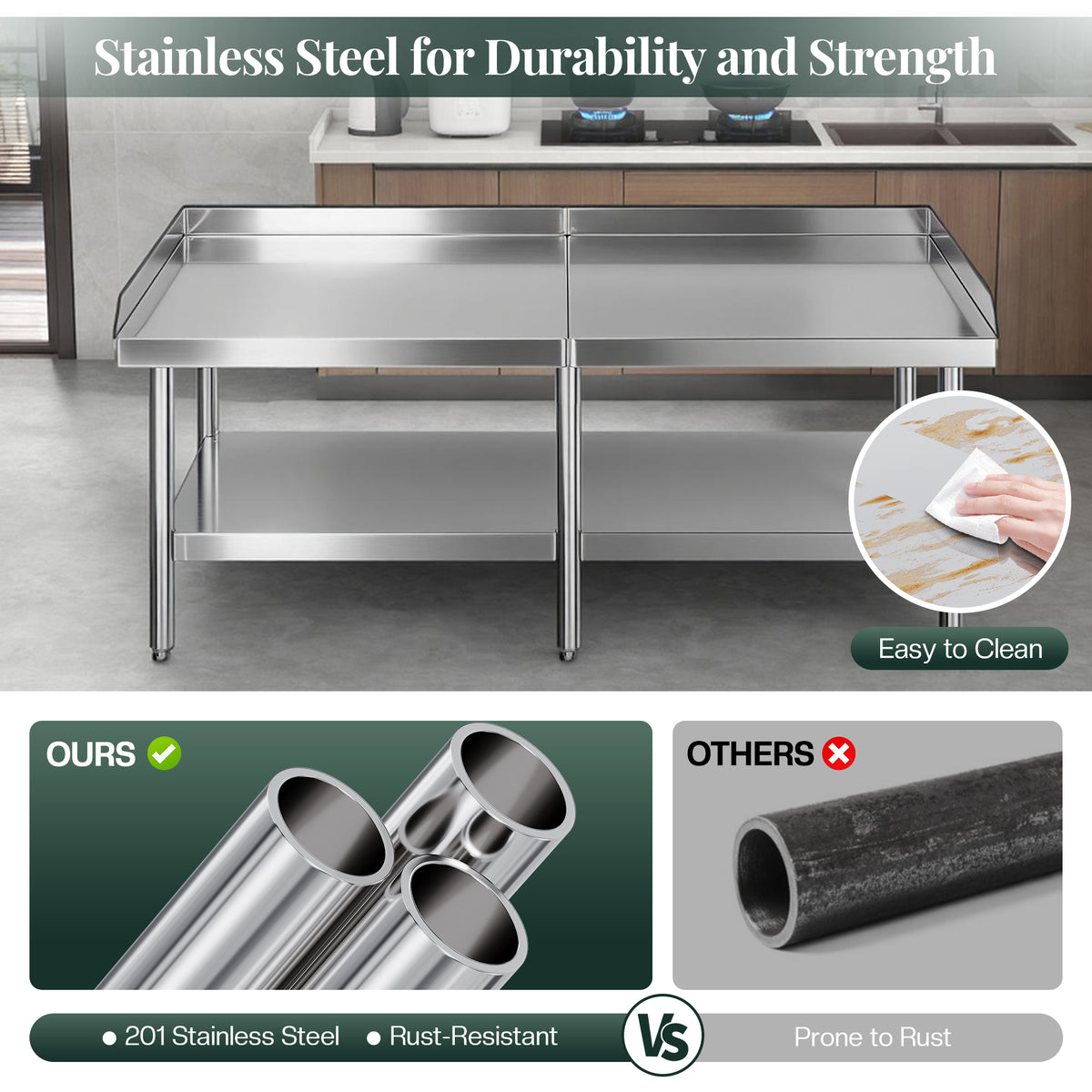 Stainless Steel Equipment Stand Amerlife 30x72inch