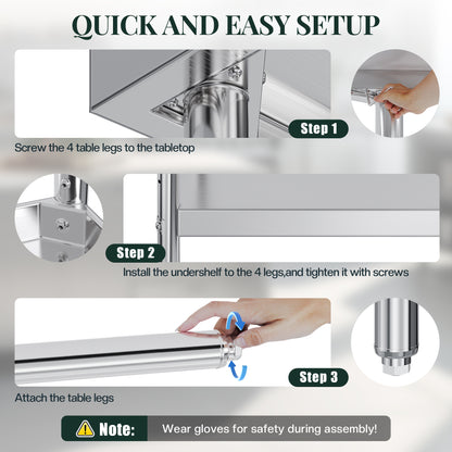 Stainless Steel Equipment Stand Amerlife 30x72inch