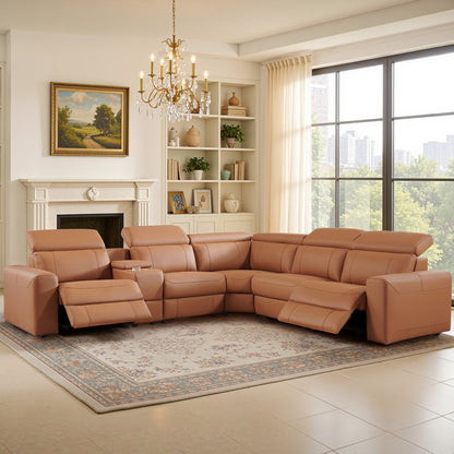 Velouria Electric Reclining Sofa Brown