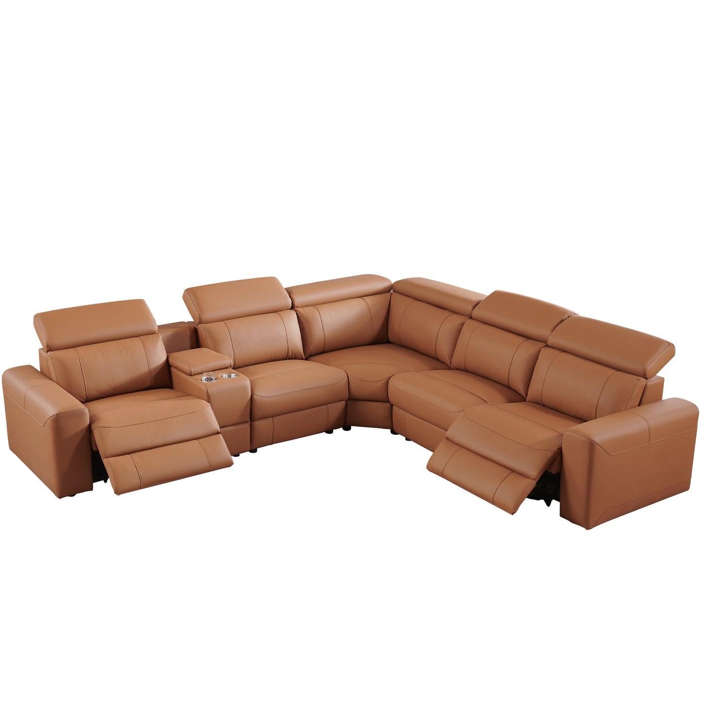 Velouria Electric Reclining Sofa Brown