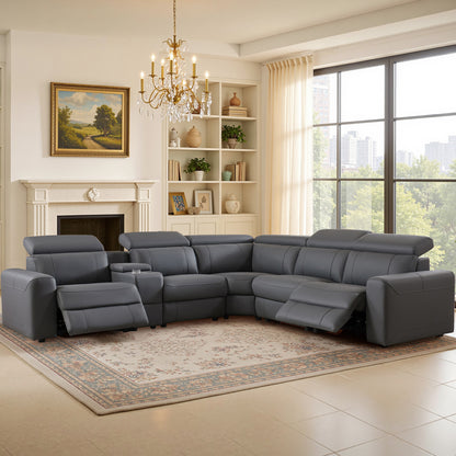 Velouria Electric Reclining Sofa Gray
