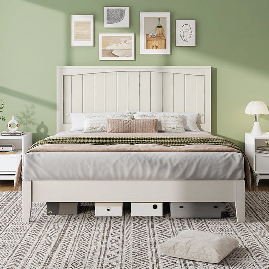 Sanderson Solid Wood Bed Frame Amerlife Full / White