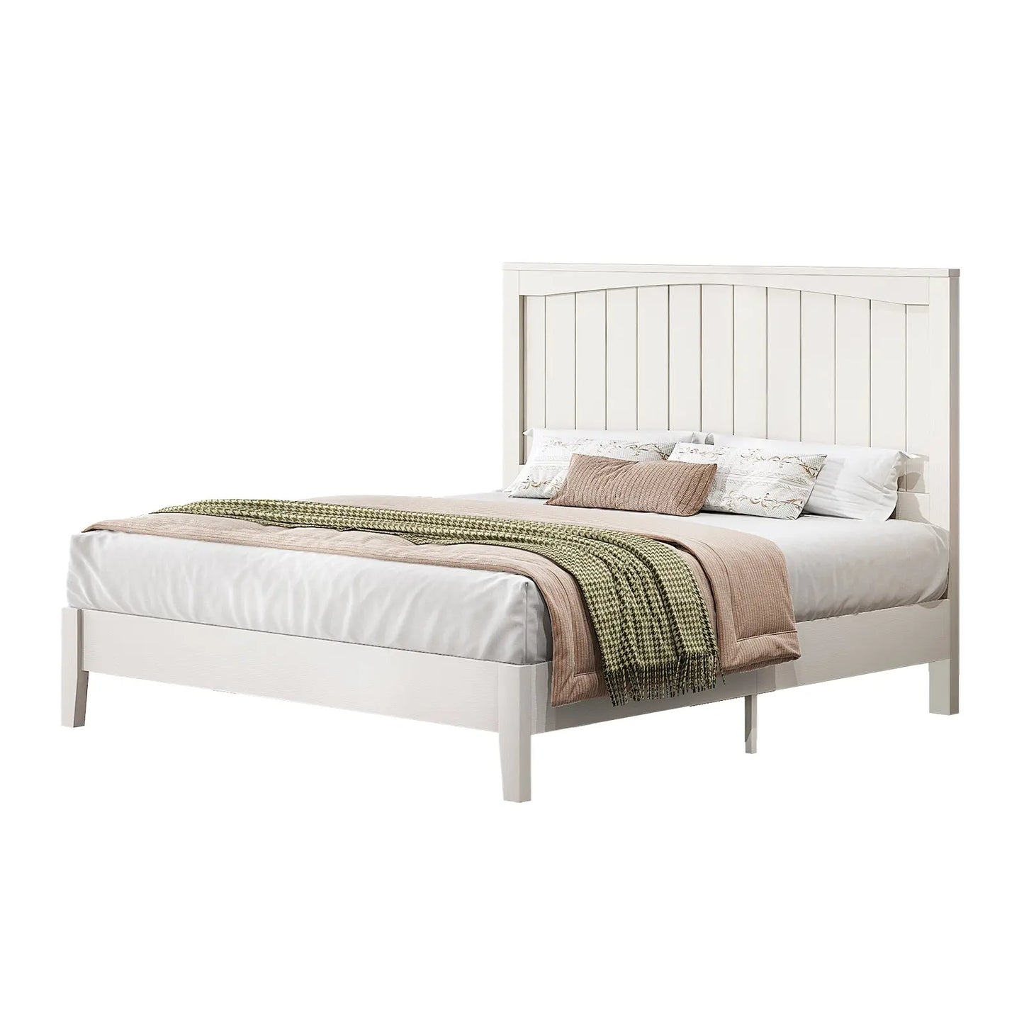 Sanderson Solid Wood Bed Frame Amerlife Full / White