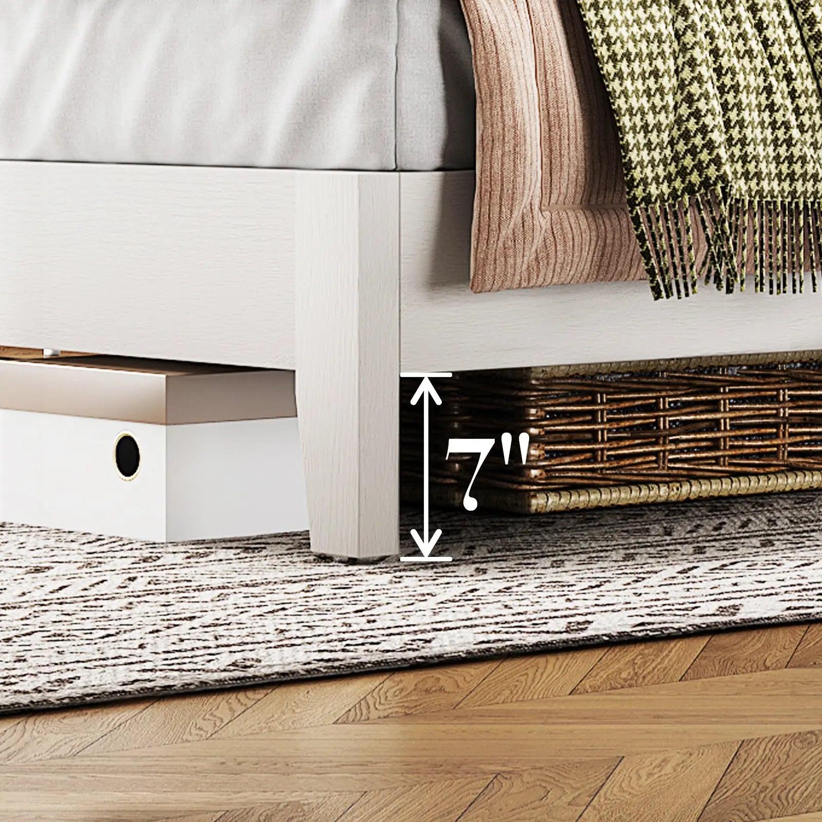 Sanderson Solid Wood Bed Frame Amerlife Full / White