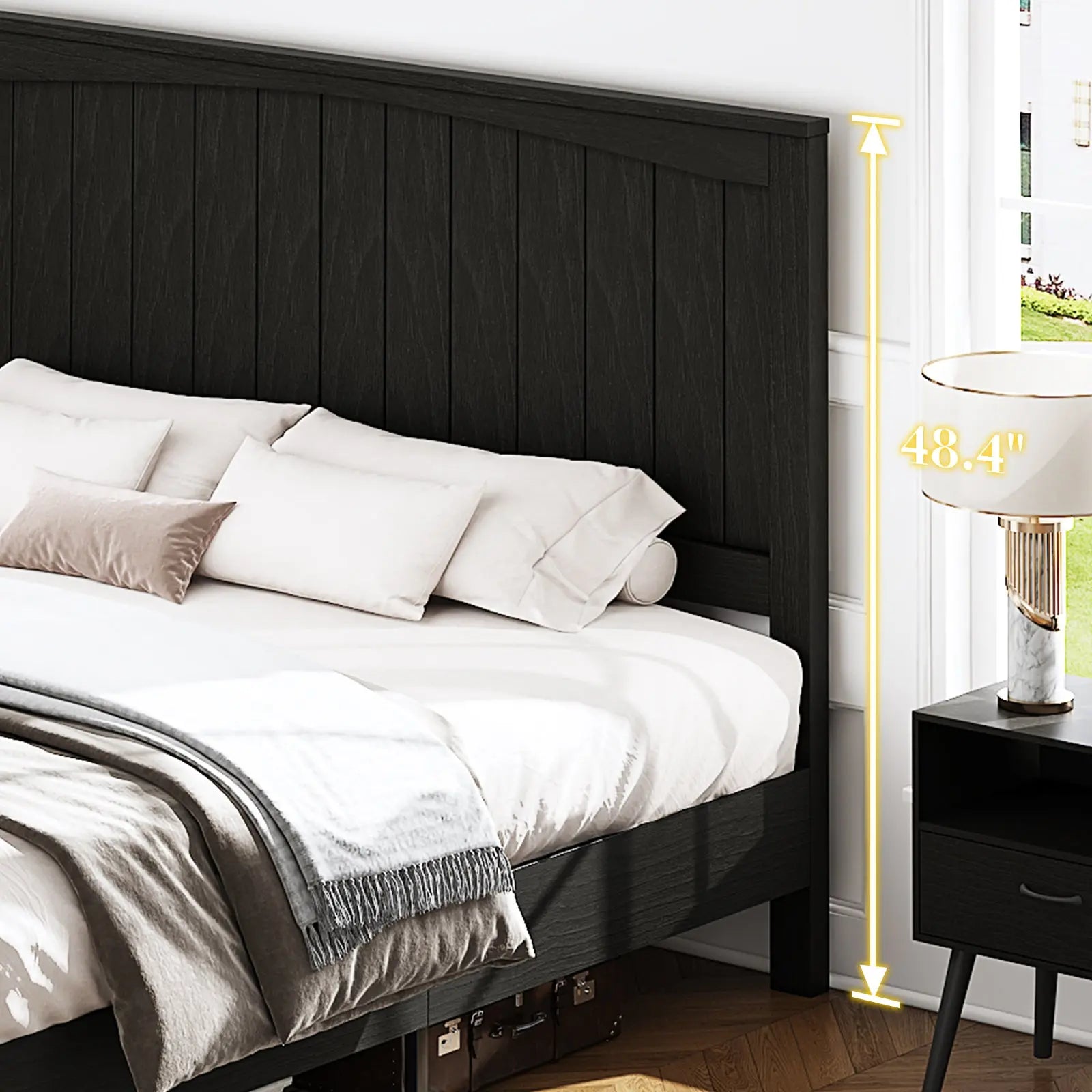Sanderson Solid Wood Bed Frame Amerlife Queen / White