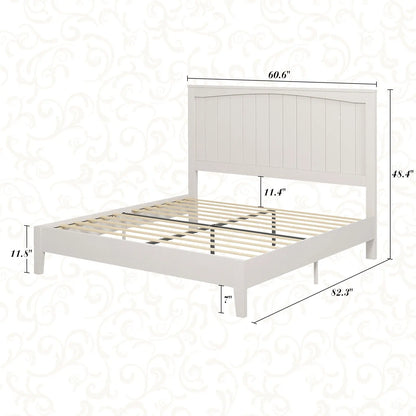 Sanderson Solid Wood Bed Frame Amerlife Queen / White