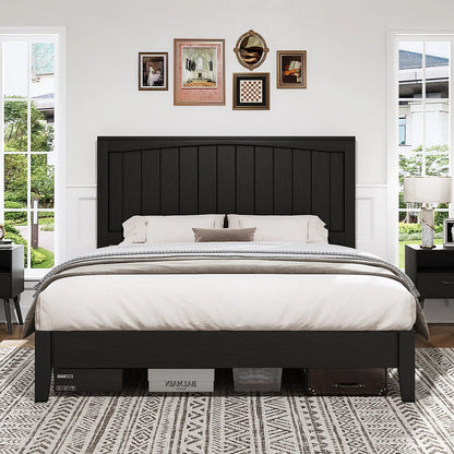 Sanderson Solid Wood Bed Frame Amerlife Queen / Black
