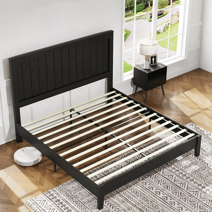 Sanderson Solid Wood Bed Frame Amerlife Queen / Black