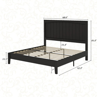 Sanderson Solid Wood Bed Frame Amerlife Queen / Black
