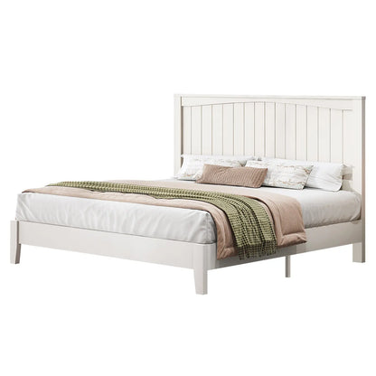 Sanderson Solid Wood Bed Frame Amerlife King / White