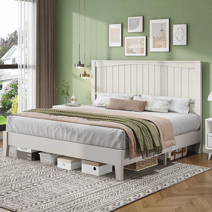 Sanderson Solid Wood Bed Frame Amerlife King / White