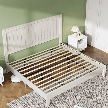 Sanderson Solid Wood Bed Frame Amerlife King / White