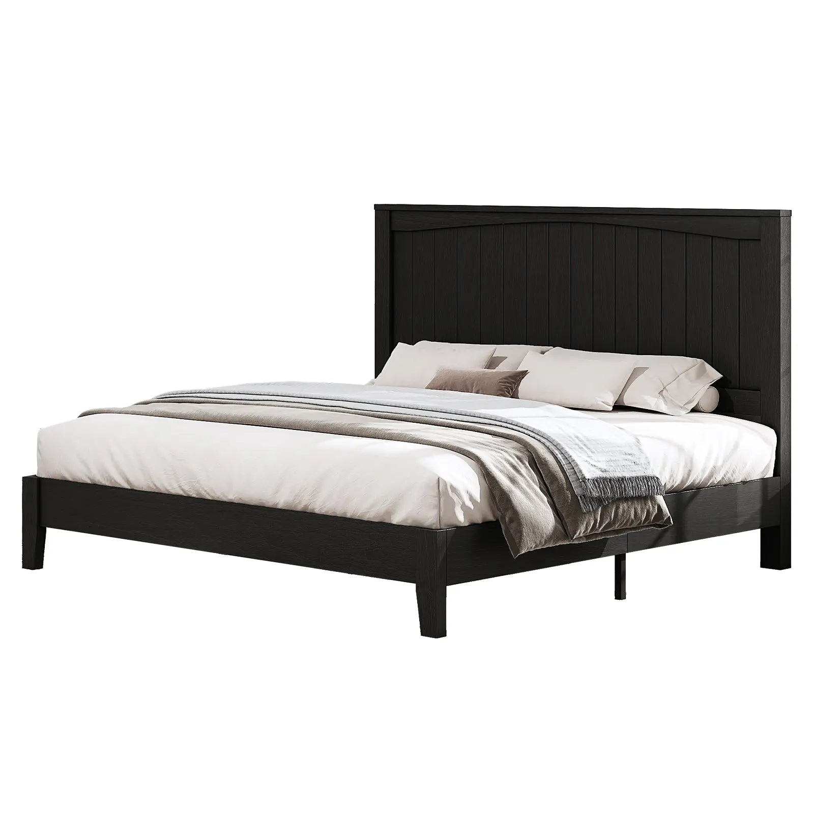 Sanderson Solid Wood Bed Frame Amerlife King / Black